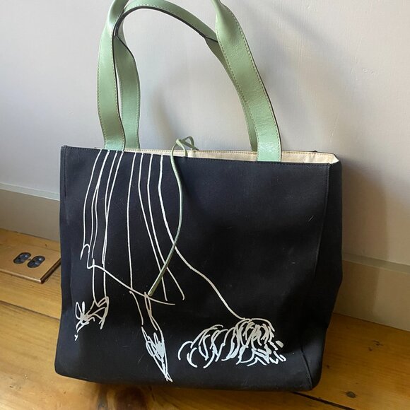 Vintage Kate Spade Canvas Tote with Leather Straps - Picture 3 of 9